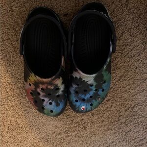 CROCS Tie-Dye Classic Clog - Black with Multicolor Accents